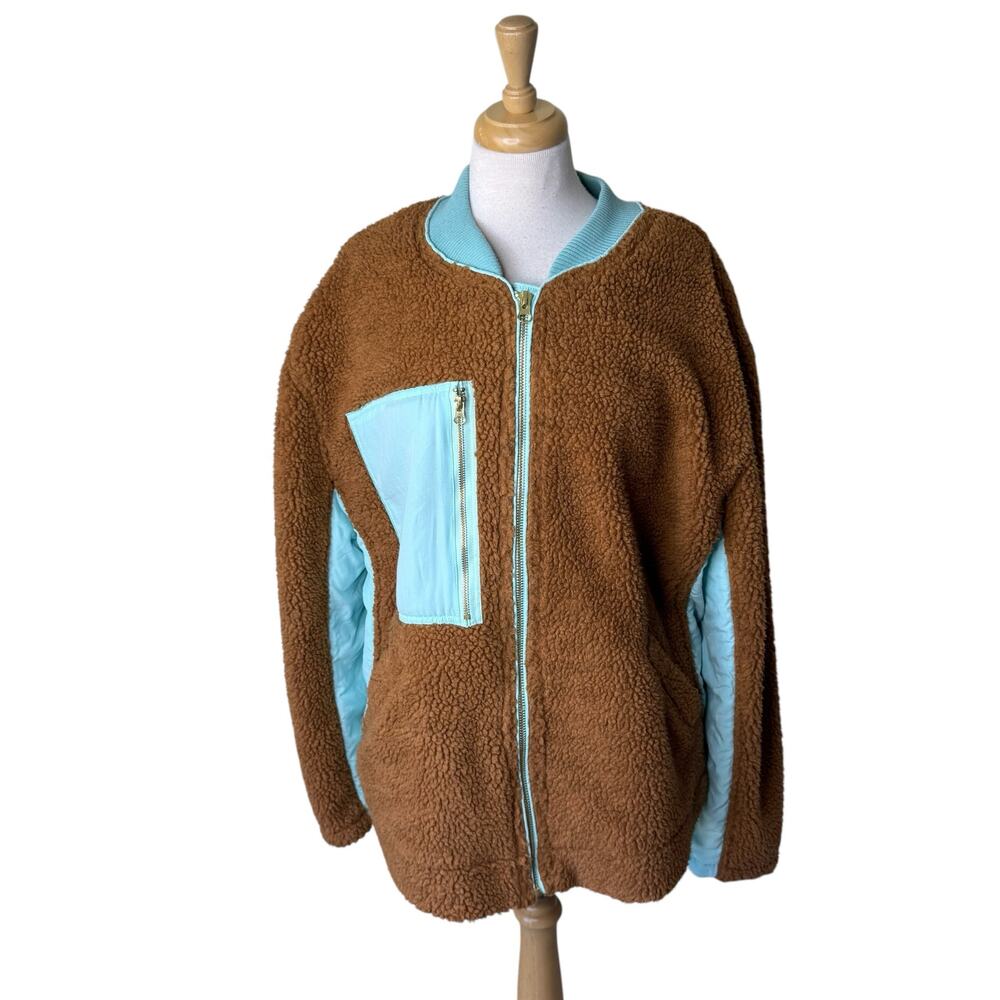 FREE PEOPLE We The Free Rivington Sherpa Teddy  Coat Size Large